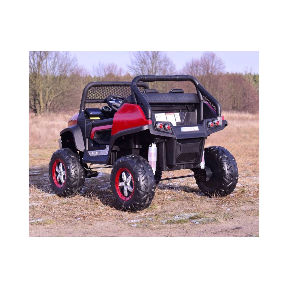 MERCEDES BENZ UNIMOG 4X4,12V14AH, AMORTYZATORY, MIĘKKIE KOŁA, MP4, LAKIER SUPER OPCJA/UNIMOG
