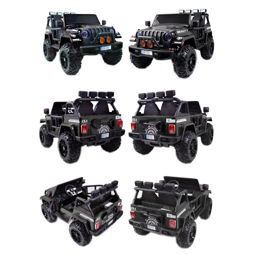 NAUJAUSIAS „GRAVITY“ AKUMULIATORINIS DŽIPAS, 24 V, 4 VARIKLIAI, SKIRTAS 2 VAIKAMS/S609