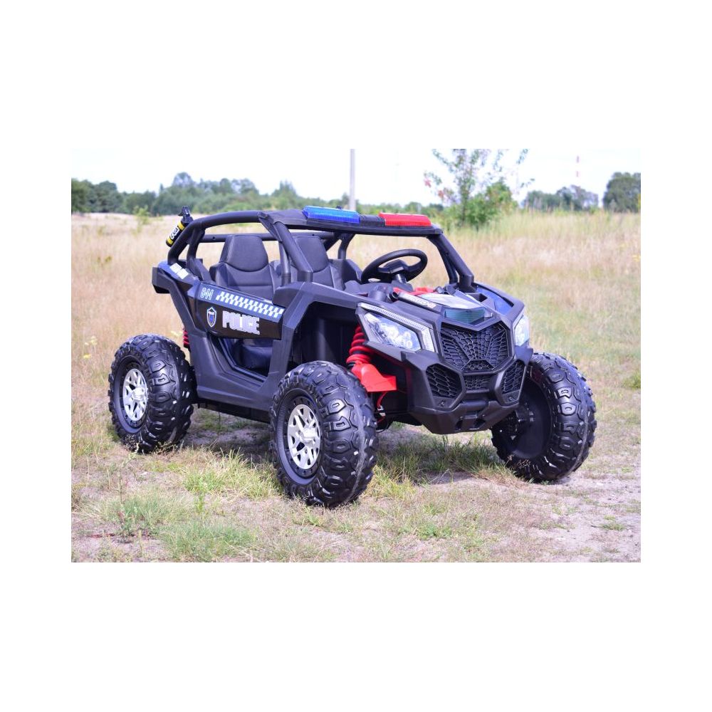 MEGA BUGGY UTV POLICJA TURBO R FOX DLA 2 DZIECI 4X200 W, 24V, SUPER MOC, WSPOMAGANIE/XB2118