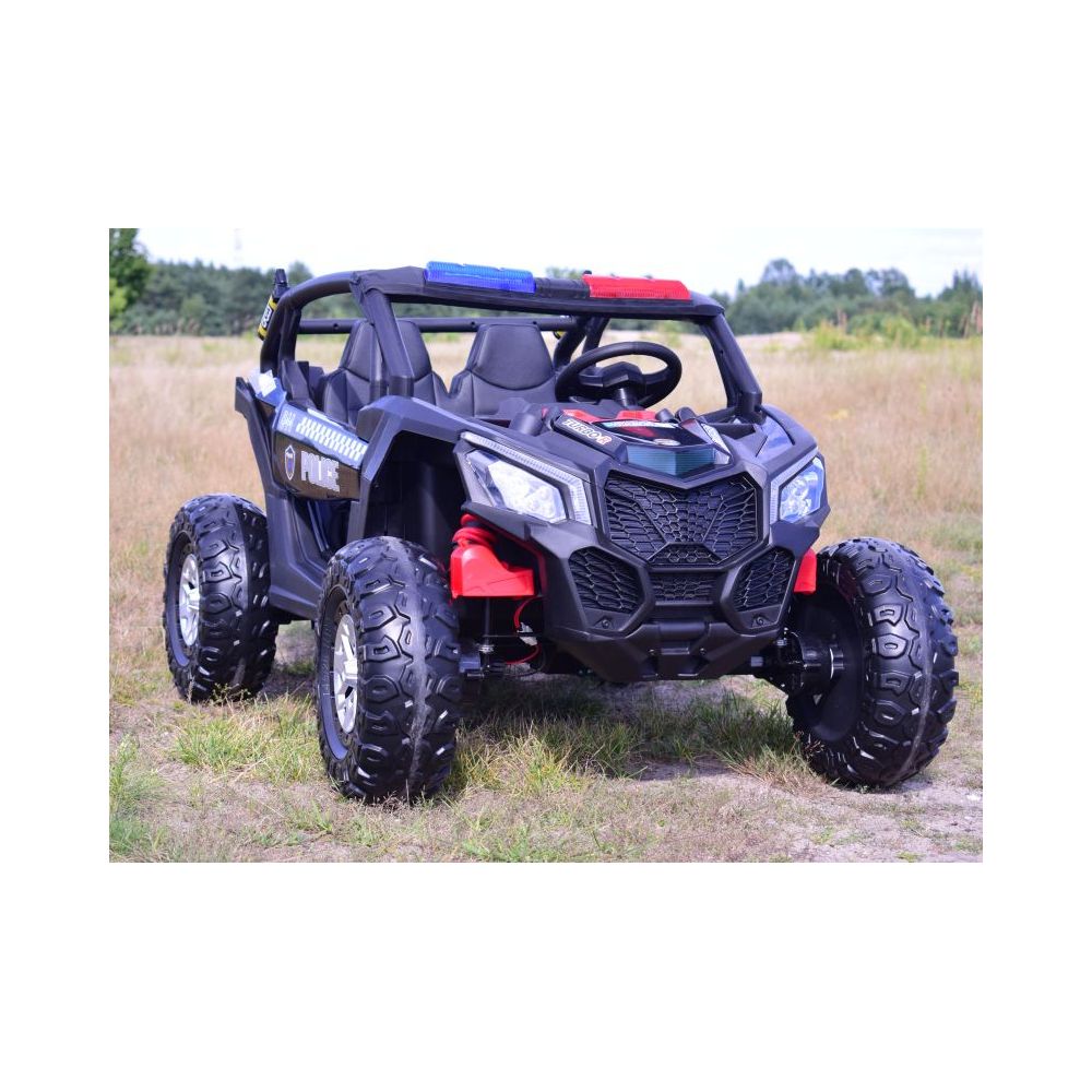 MEGA BUGGY UTV POLICJA TURBO R FOX DLA 2 DZIECI 4X200 W, 24V, SUPER MOC, WSPOMAGANIE/XB2118