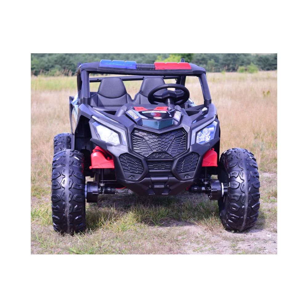 MEGA BUGGY UTV POLICJA TURBO R FOX DLA 2 DZIECI 4X200 W, 24V, SUPER MOC, WSPOMAGANIE/XB2118