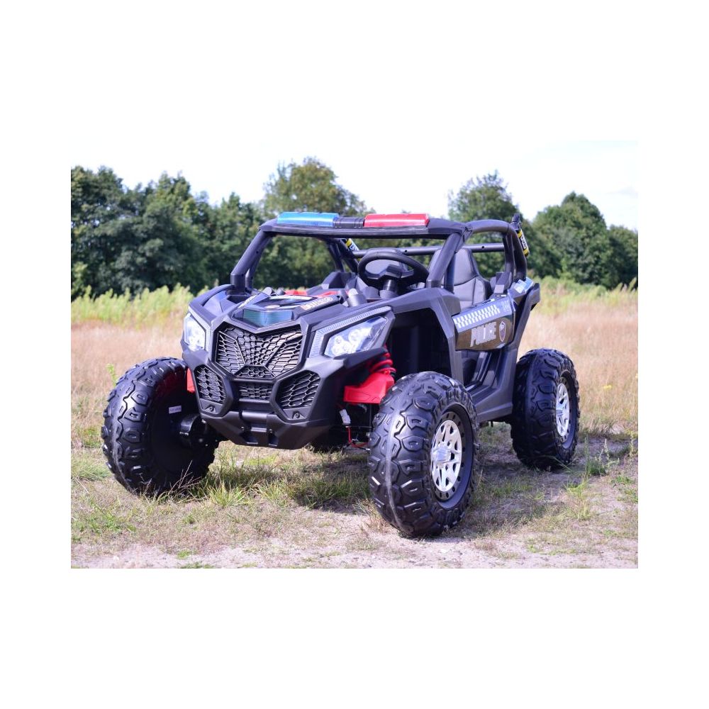MEGA BUGGY UTV POLICJA TURBO R FOX DLA 2 DZIECI 4X200 W, 24V, SUPER MOC, WSPOMAGANIE/XB2118