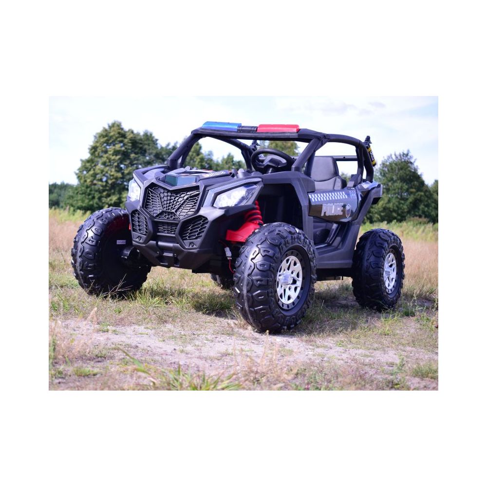 MEGA BUGGY UTV POLICJA TURBO R FOX DLA 2 DZIECI 4X200 W, 24V, SUPER MOC, WSPOMAGANIE/XB2118