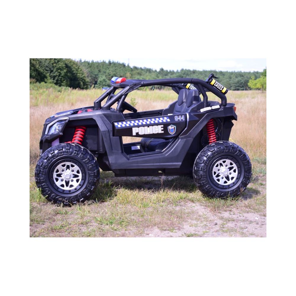 MEGA BUGGY UTV POLICJA TURBO R FOX DLA 2 DZIECI 4X200 W, 24V, SUPER MOC, WSPOMAGANIE/XB2118