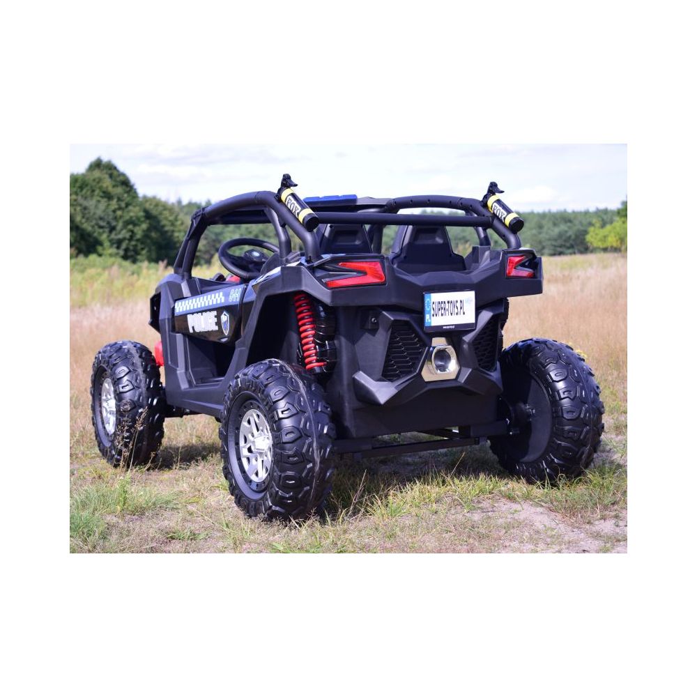 MEGA BUGGY UTV POLICJA TURBO R FOX DLA 2 DZIECI 4X200 W, 24V, SUPER MOC, WSPOMAGANIE/XB2118