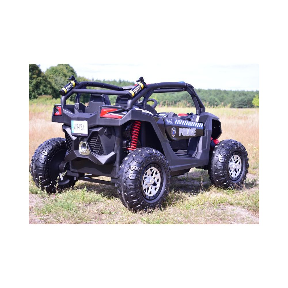 MEGA BUGGY UTV POLICJA TURBO R FOX DLA 2 DZIECI 4X200 W, 24V, SUPER MOC, WSPOMAGANIE/XB2118