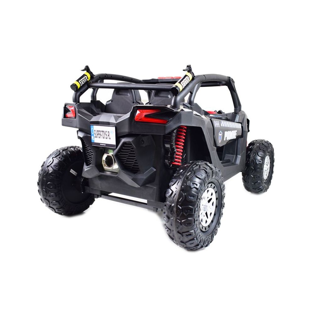 MEGA BUGGY UTV POLICJA TURBO R FOX DLA 2 DZIECI 4X200 W, 24V, SUPER MOC, WSPOMAGANIE/XB2118