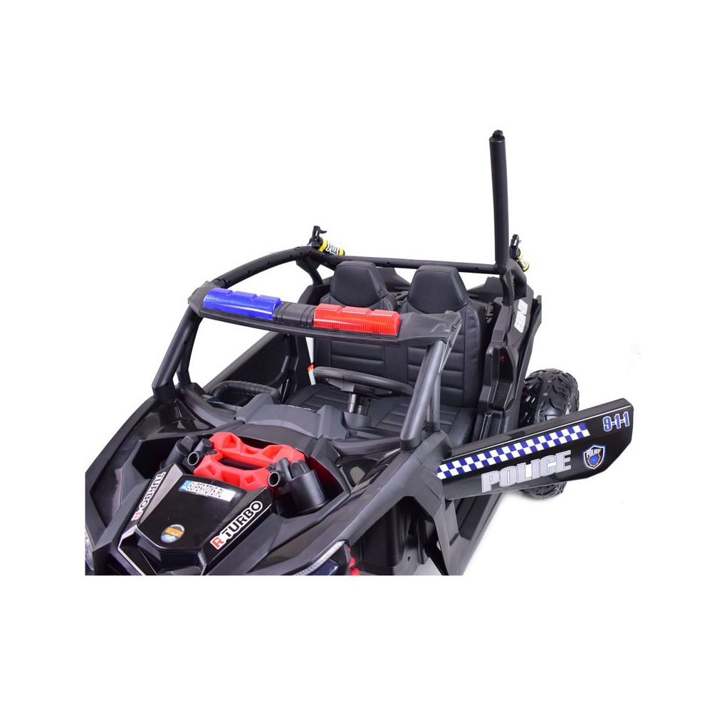 MEGA BUGGY UTV POLICJA TURBO R FOX DLA 2 DZIECI 4X200 W, 24V, SUPER MOC, WSPOMAGANIE/XB2118