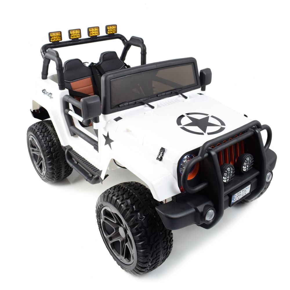 „MEGA JEEP“ 4X4 SU TRANSMISIJOS REDUKTORIU „EXCLUSIVE“ 24 V, 480 WAT, LĖTAS PALEIDIMAS, MINKŠTI RATAI /WXE1688-24V