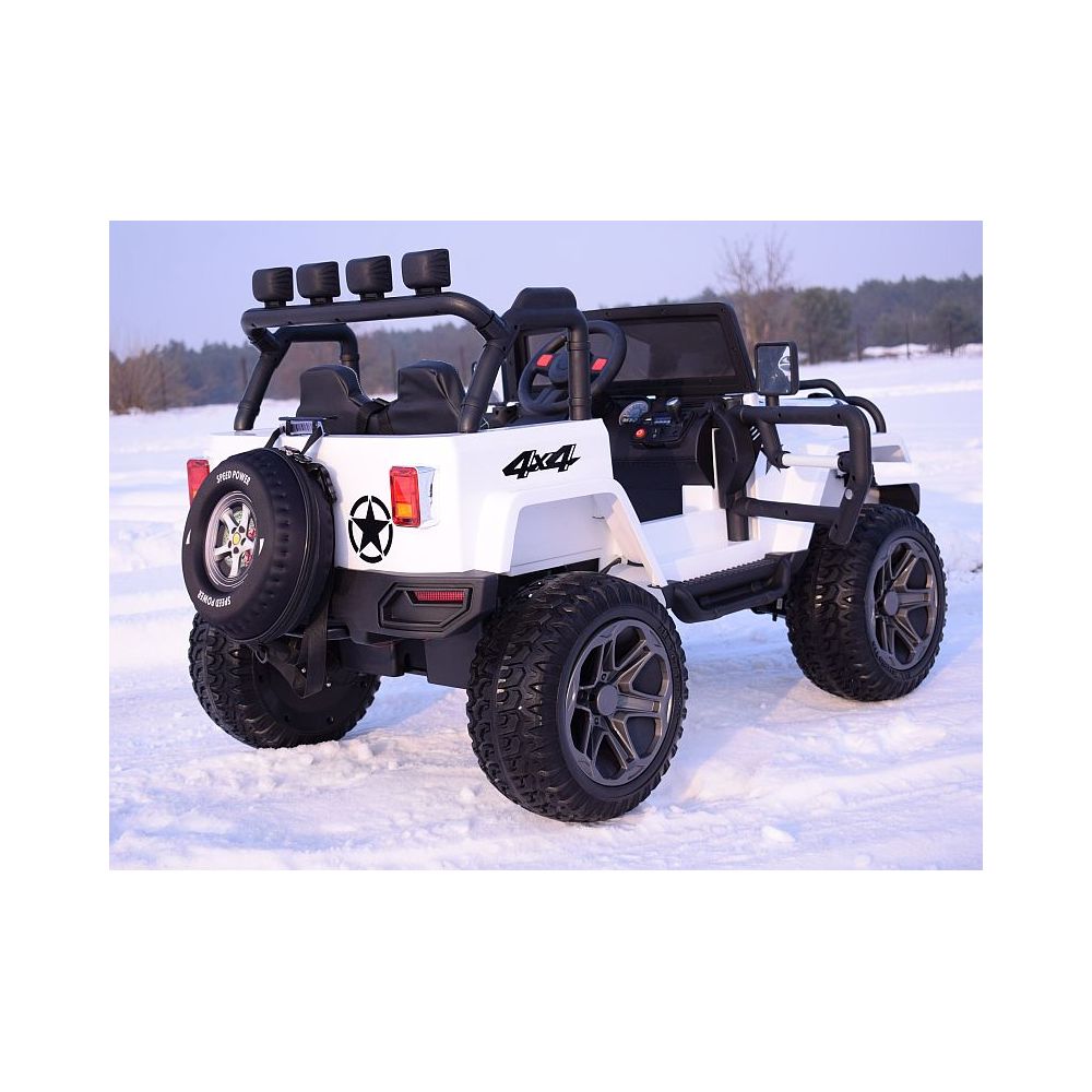 MEGA JEEP 4X4 Z REDUKTOREM NAPĘDU EXCLUSIVE 24 V, 480 WAT, WOLNY START,MIĘKKIE KOŁA /WXE1688-24V