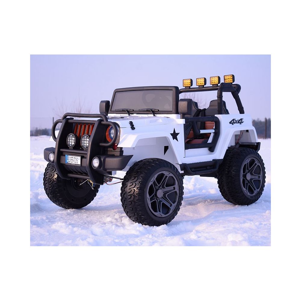 MEGA JEEP 4X4 Z REDUKTOREM NAPĘDU EXCLUSIVE 24 V, 480 WAT, WOLNY START,MIĘKKIE KOŁA /WXE1688-24V