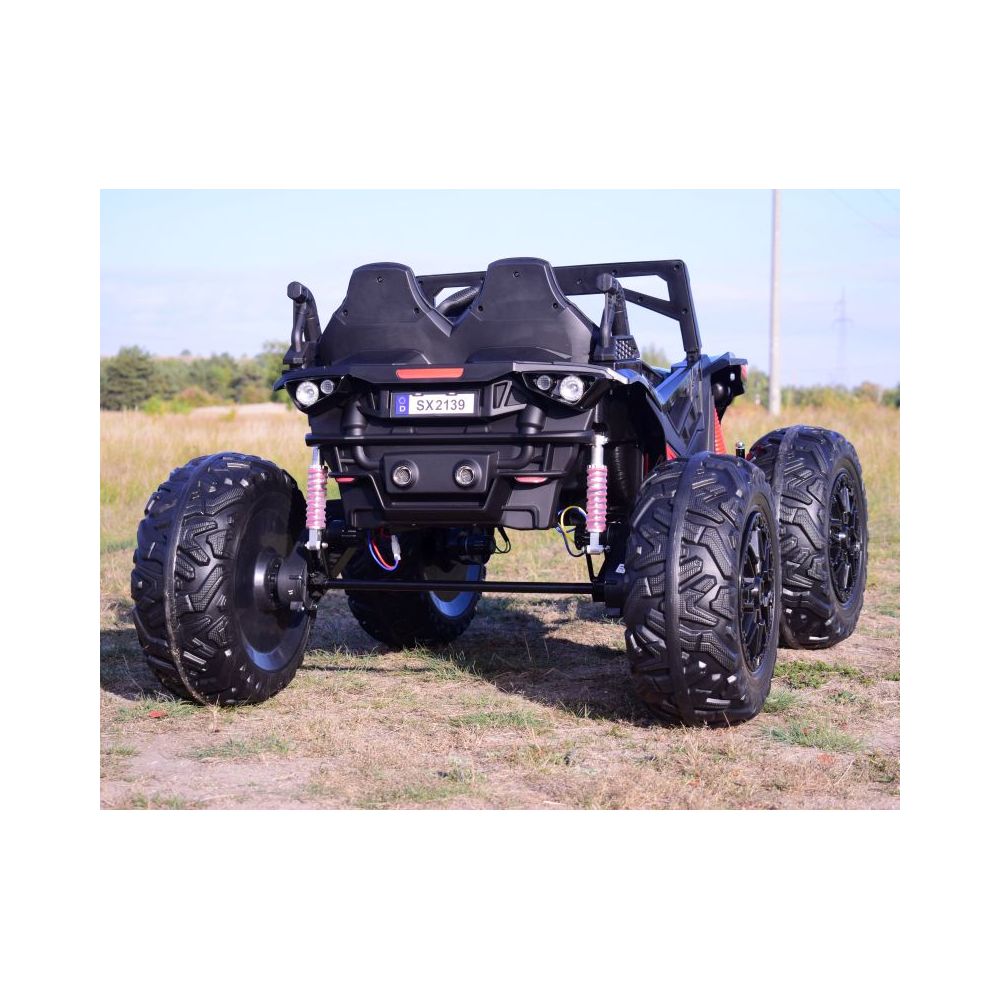MEGA BUGGY 2 VAIKAMS, 4 VARIKLIAI (310 W), 24 V, MINKŠTA SĖDYNĖ, MINKŠTI RATAI, AKUMULIATORIAUS DĖŽĖ, /SX-2139