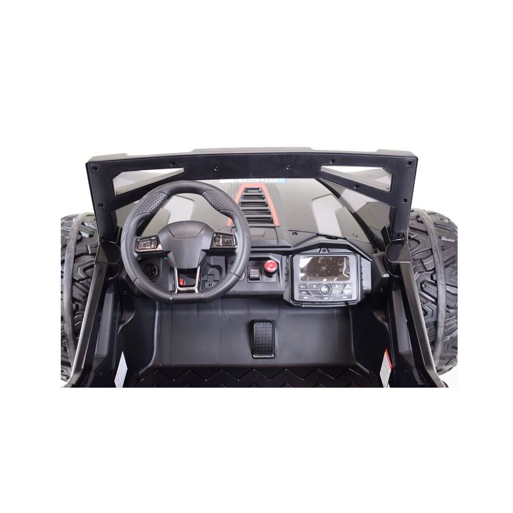 MEGA BUGGY 2 VAIKAMS, 4 VARIKLIAI (310 W), 24 V, MINKŠTA SĖDYNĖ, MINKŠTI RATAI, AKUMULIATORIAUS DĖŽĖ, /SX-2139