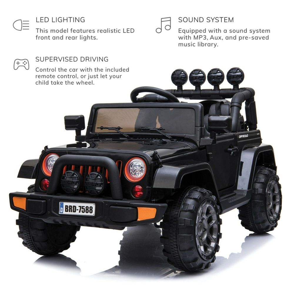 MEGA JEEP FULLTIME, 4X4 VARIKLIS, 1X12V, LĖTAS PALEIDIMAS / MINKŠTI RATAI, EXCLUSIVE/7588