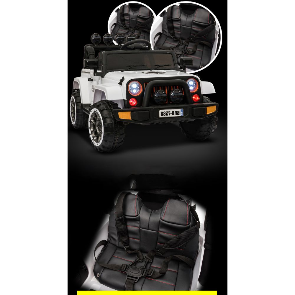 MEGA JEEP FULLTIME, 4X4 VARIKLIS, 1X12V, LĖTAS PALEIDIMAS / MINKŠTI RATAI, EXCLUSIVE/7588