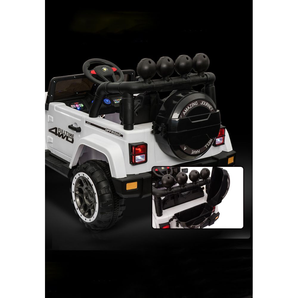 MEGA JEEP FULLTIME, 4X4 VARIKLIS, 1X12V, LĖTAS PALEIDIMAS / MINKŠTI RATAI, EXCLUSIVE/7588