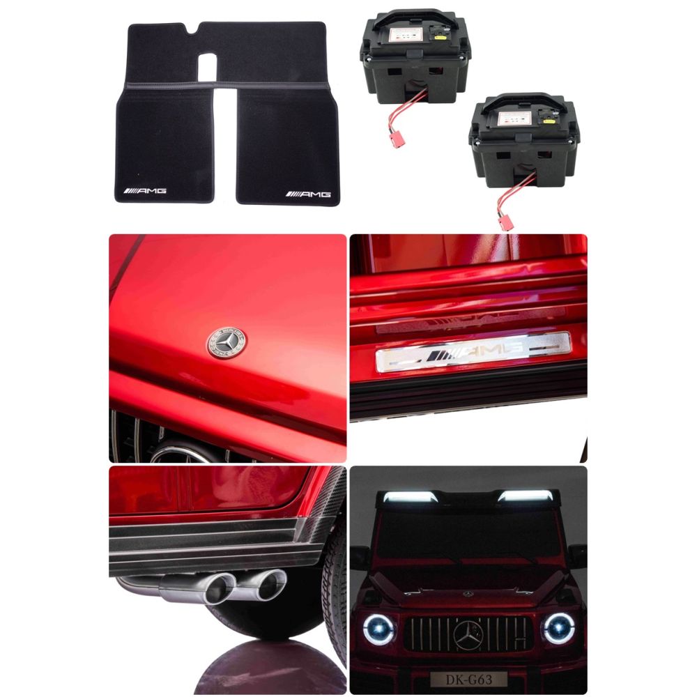 MILŽINIŠKAS „MERCEDES G63“ SU 800 W AKUMULIATORIUMI, 2X24 V, KILIMĖLIAI, LAKAS /DKG63