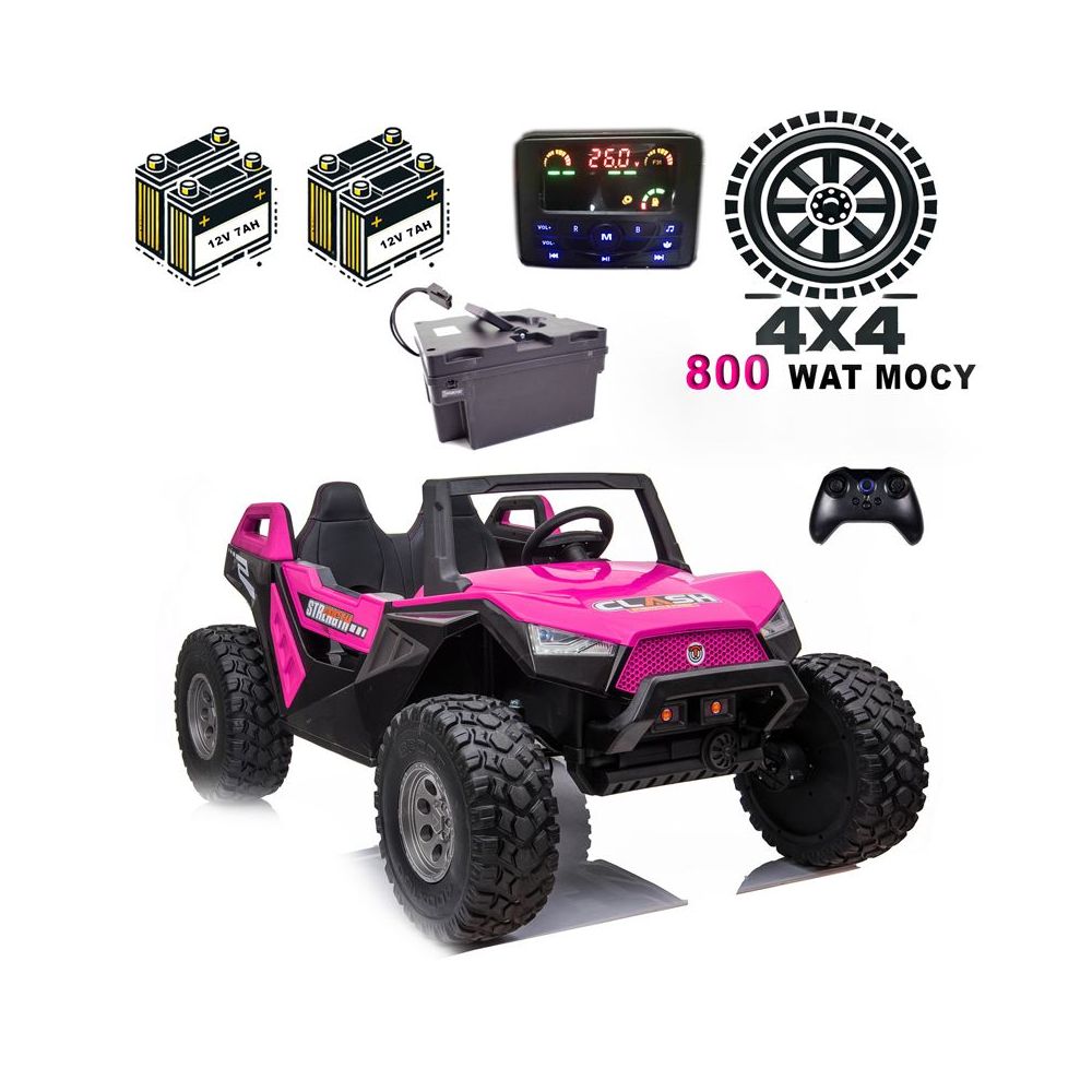 MEGA BUGGY CLASH DLA 2 DZIECI, 4 SILNIK - 800W, 24, MIĘKKIE PRZESUWANE SIEDZENIE, WALIZKA NA AKUMULATOR,/SX-1928
