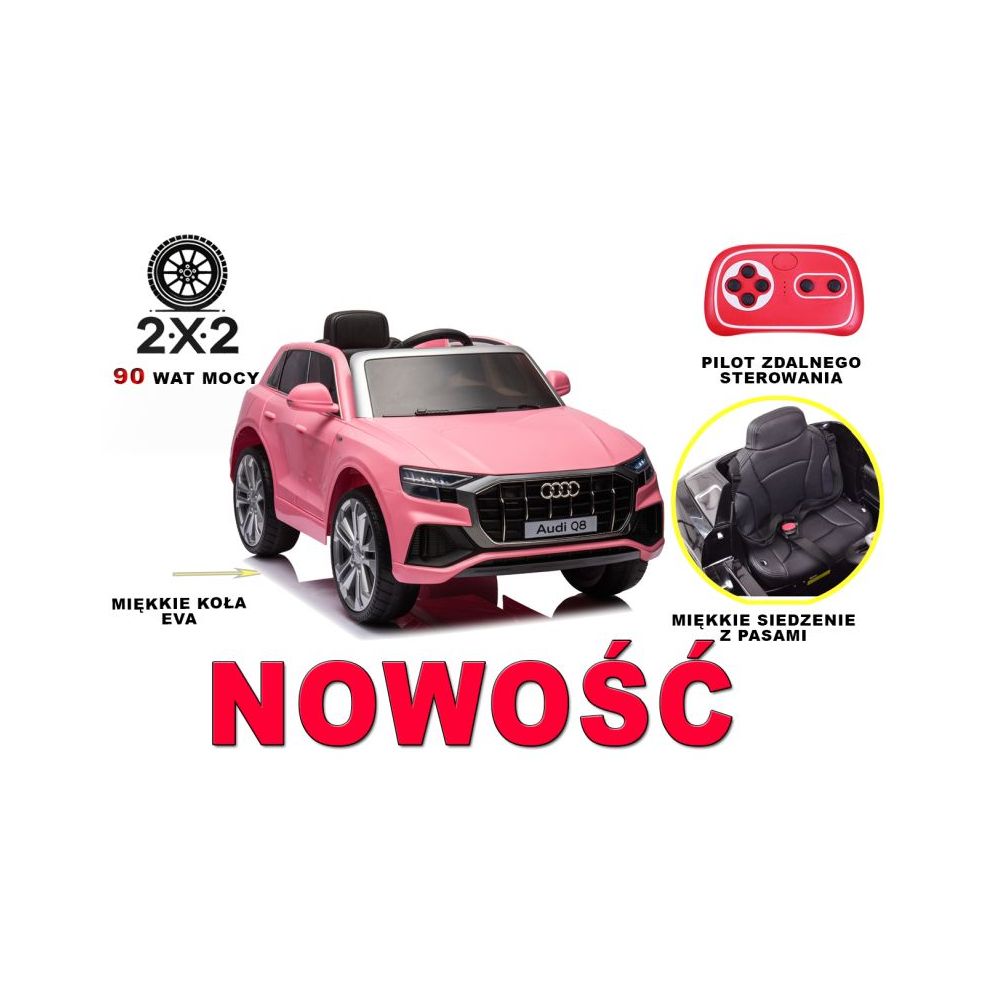 ORYGINALNE AUDI Q8 W NAJLEPSZEJ OPCJI, MIĘKKIE KOŁA, MIĘKKIE SIEDZENIE/JJ2066