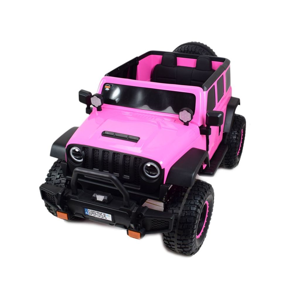 MILŽINIŠKAS „JEEP“ SU „SPEED“ AKUMULIATORIUMI, SUPER ROŽINIS, MINKŠTI RATAI, SĖDYNĖ, PROGRAMĖLĖ / DLS-X15A
