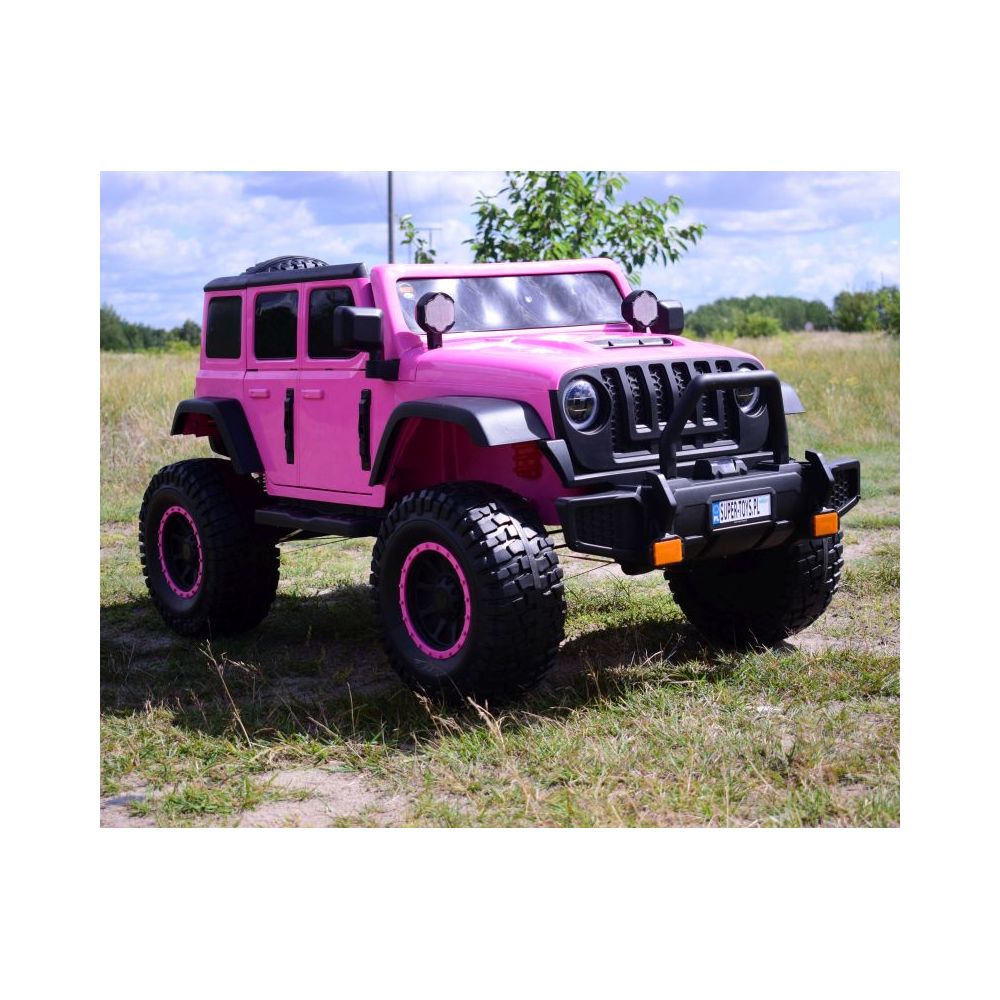 MILŽINIŠKAS „JEEP“ SU „SPEED“ AKUMULIATORIUMI, SUPER ROŽINIS, MINKŠTI RATAI, SĖDYNĖ, PROGRAMĖLĖ / DLS-X15A