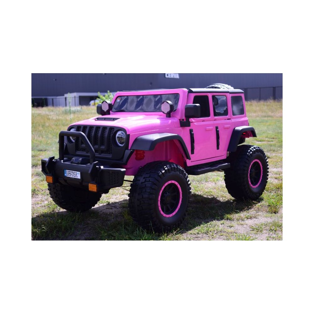 OLBRZYMI JEEP NA AKUMULATOR SPEED, SUPER RÓŻ, MIĘKKIE KOŁA, SIEDZENIE, APLIKACJA/DLS-X15A