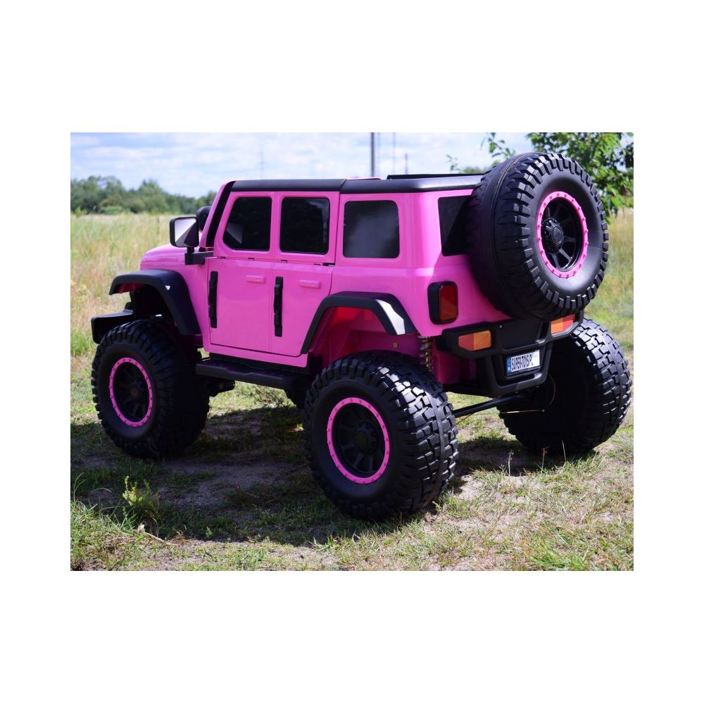 OLBRZYMI JEEP NA AKUMULATOR SPEED, SUPER RÓŻ, MIĘKKIE KOŁA, SIEDZENIE, APLIKACJA/DLS-X15A