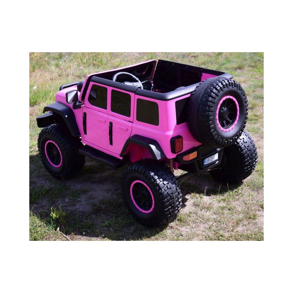 MILŽINIŠKAS „JEEP“ SU „SPEED“ AKUMULIATORIUMI, SUPER ROŽINIS, MINKŠTI RATAI, SĖDYNĖ, PROGRAMĖLĖ / DLS-X15A