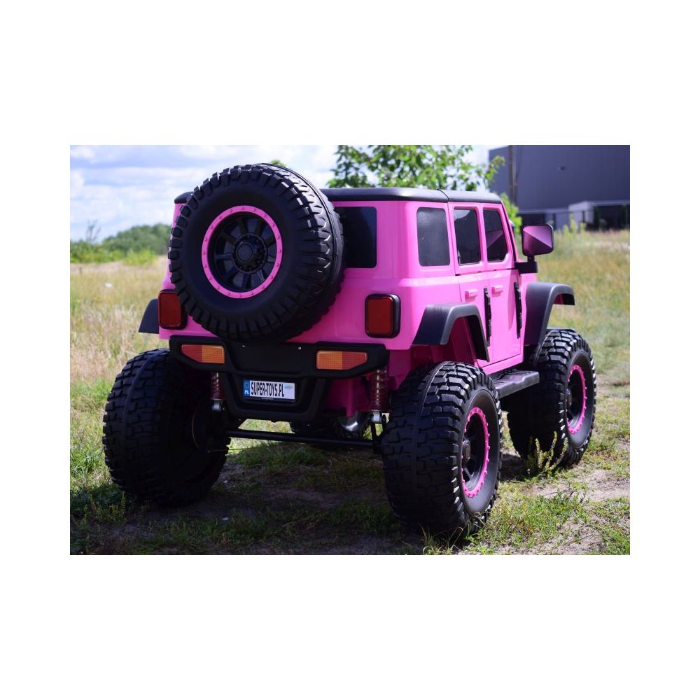 OLBRZYMI JEEP NA AKUMULATOR SPEED, SUPER RÓŻ, MIĘKKIE KOŁA, SIEDZENIE, APLIKACJA/DLS-X15A