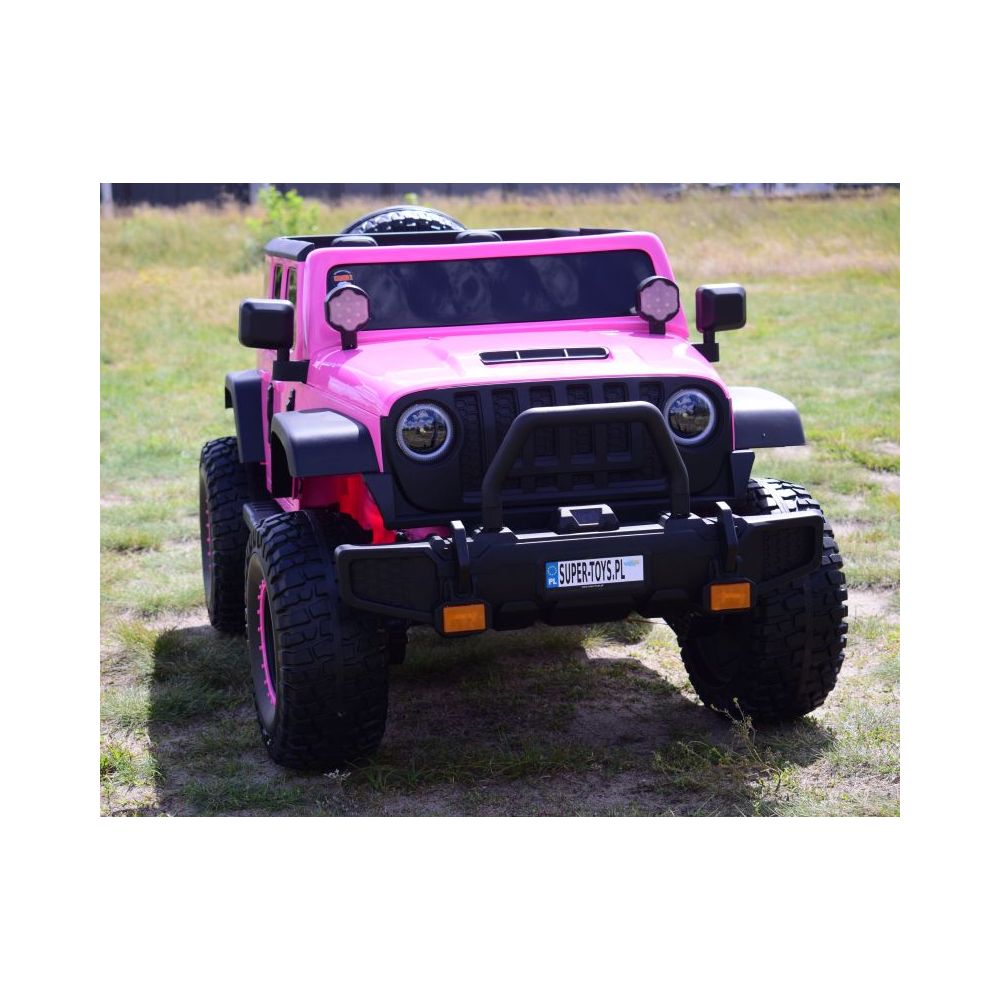 OLBRZYMI JEEP NA AKUMULATOR SPEED, SUPER RÓŻ, MIĘKKIE KOŁA, SIEDZENIE, APLIKACJA/DLS-X15A