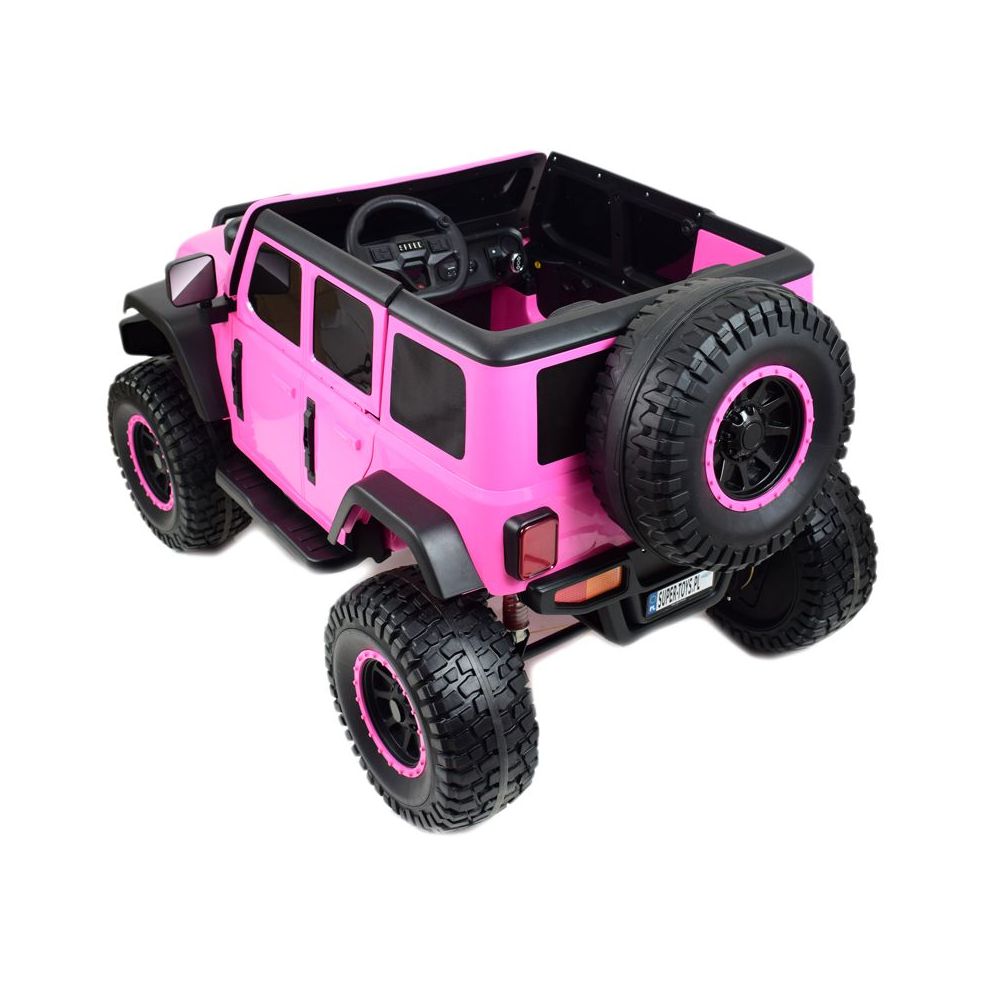 OLBRZYMI JEEP NA AKUMULATOR SPEED, SUPER RÓŻ, MIĘKKIE KOŁA, SIEDZENIE, APLIKACJA/DLS-X15A