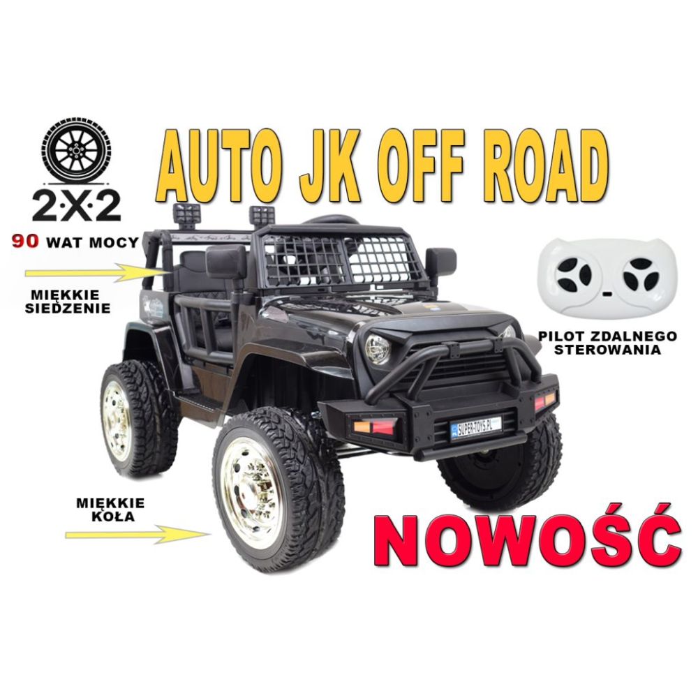 „JK OFF ROAD“ AKUMULIATORINIS JEEPAS, MINKŠTI RATAI, MINKŠTA SĖDYNĖ/LL555