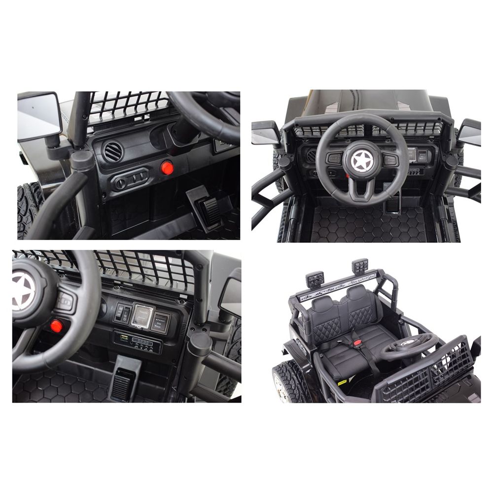„JK OFF ROAD“ AKUMULIATORINIS JEEPAS, MINKŠTI RATAI, MINKŠTA SĖDYNĖ/LL555