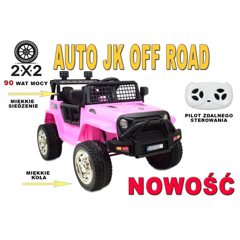 „JK OFF ROAD“ AKUMULIATORINIS JEEPAS, MINKŠTI RATAI, MINKŠTA SĖDYNĖ/LL555