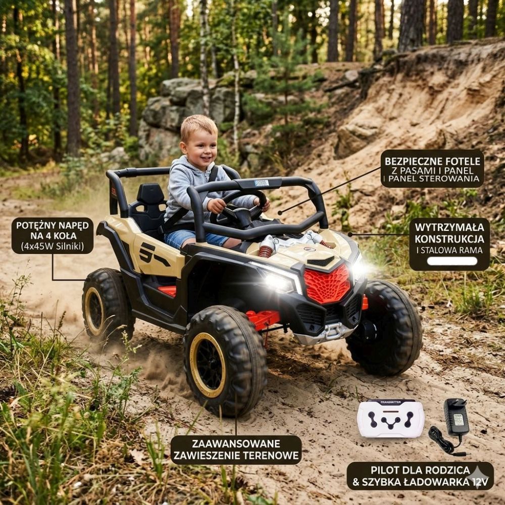 „Megga Buggry“ 4x4, galingas, su nuotolinio valdymo pultu, supimosi funkcija / NEL901