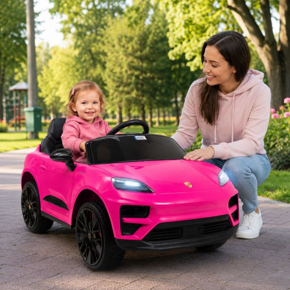 Originali „Porsche Macan“ elektromobilis mergaitei, rožinė spalva / DK666
