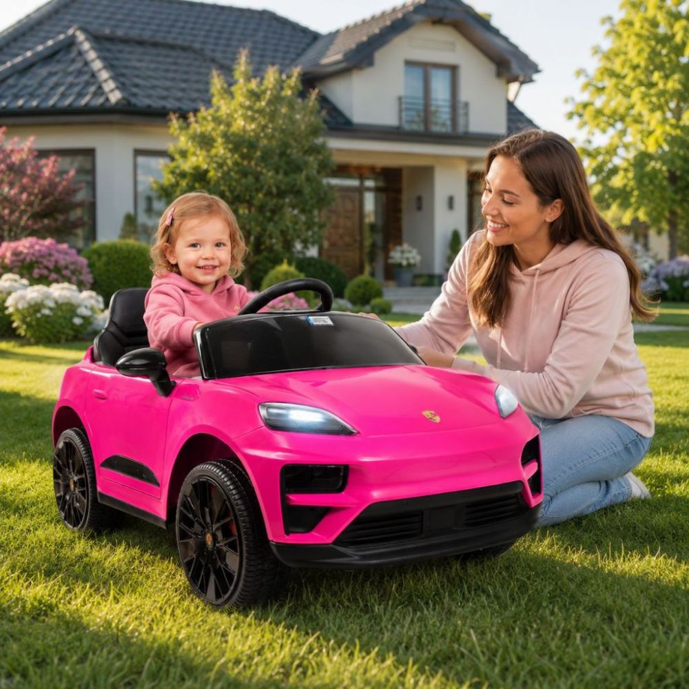 Originali „Porsche Macan“ elektromobilis mergaitei, rožinė spalva / DK666