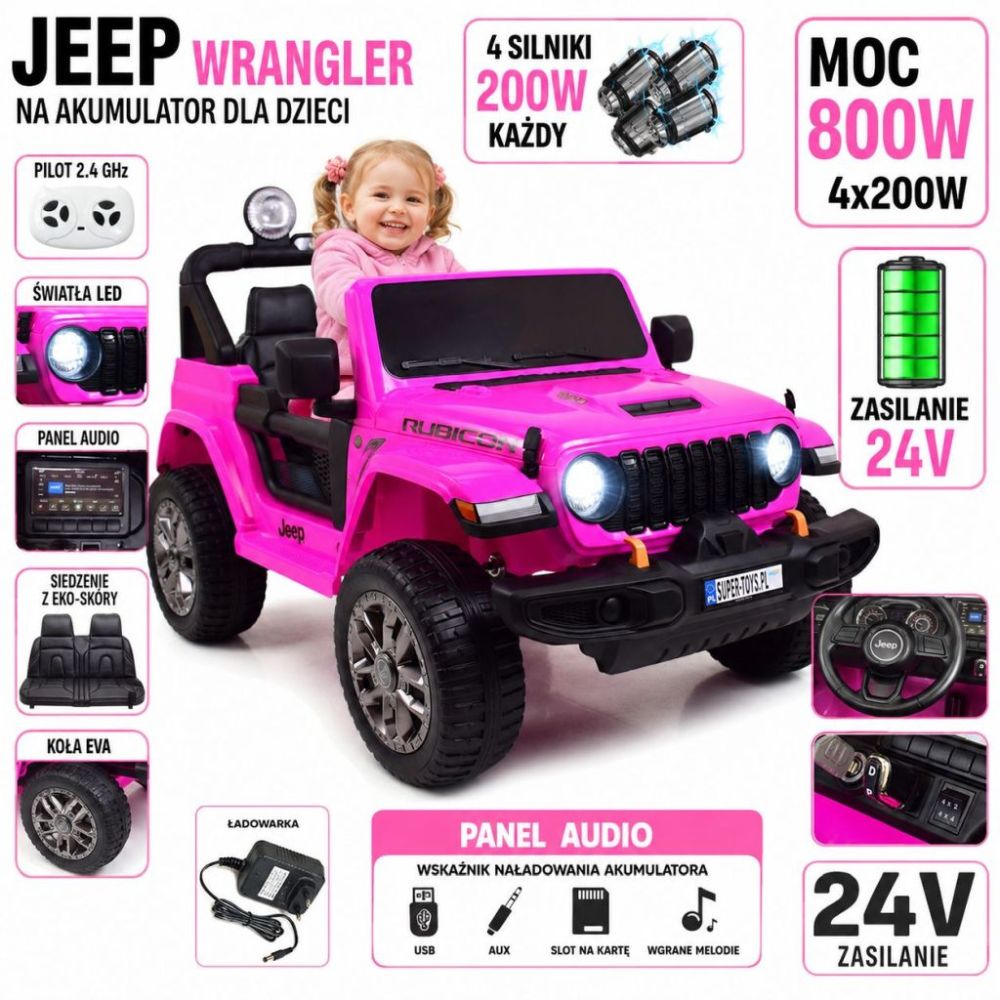 JEEP WRANGLER RUBICON 24V.800 Watt, 4x4
