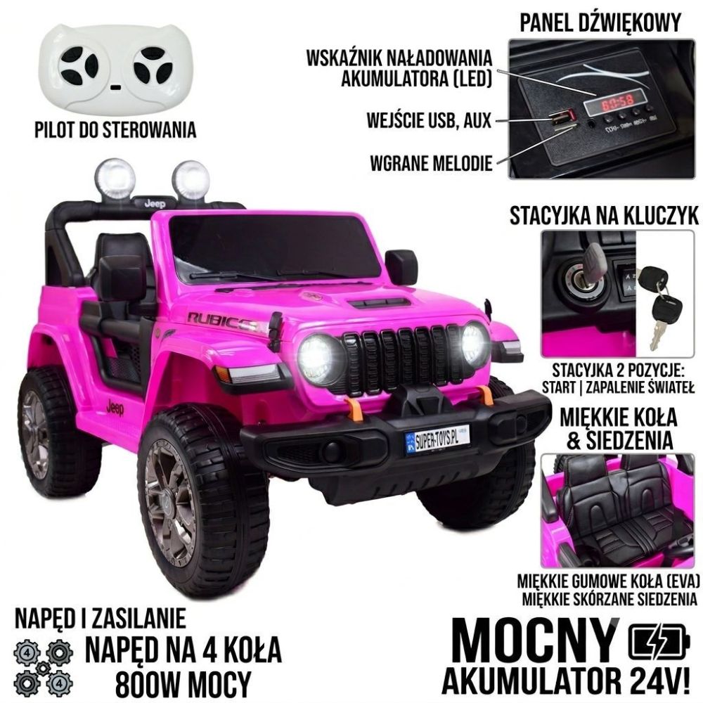 JEEP WRANGLER RUBICON 24V.800 Watt, 4x4