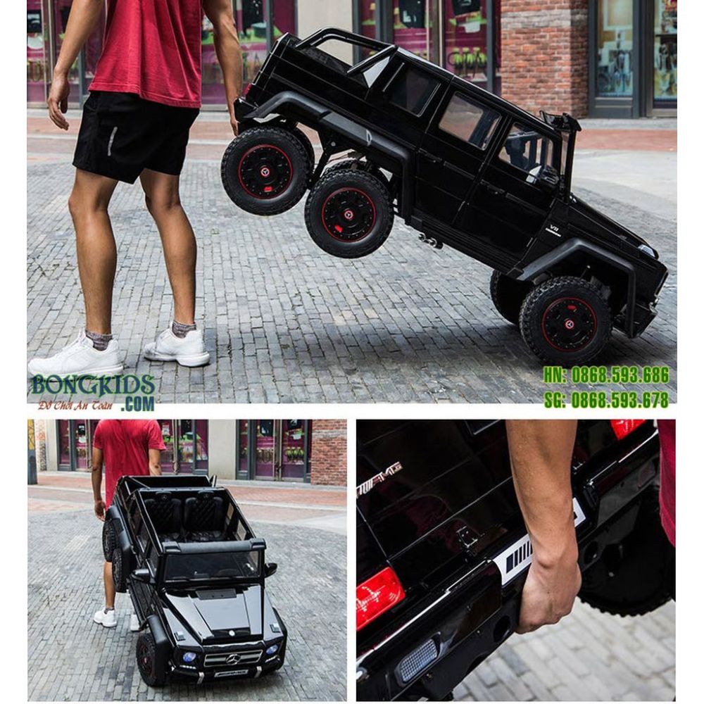 MEGA POJAZD- ORYGINALNY MERCEDES G63, NAPĘD 6X6, MIĘKKIE KOŁA, MIĘKKIE SIEDZENIE, SIEDZENIE DLA RODZICA, 12v14AH/ABL-1801