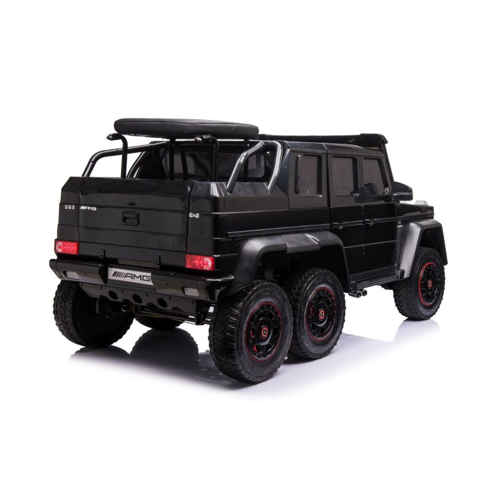 MEGA TRANSPORTO PRIEMONĖ – ORIGINALUS „MERCEDES G63“, 6X6 VARIKLIS, MINKŠTI RATAI, MINKŠTA SĖDYNĖ, SĖDYNĖ TĖVUI, 12 V 14 AH/ABL-