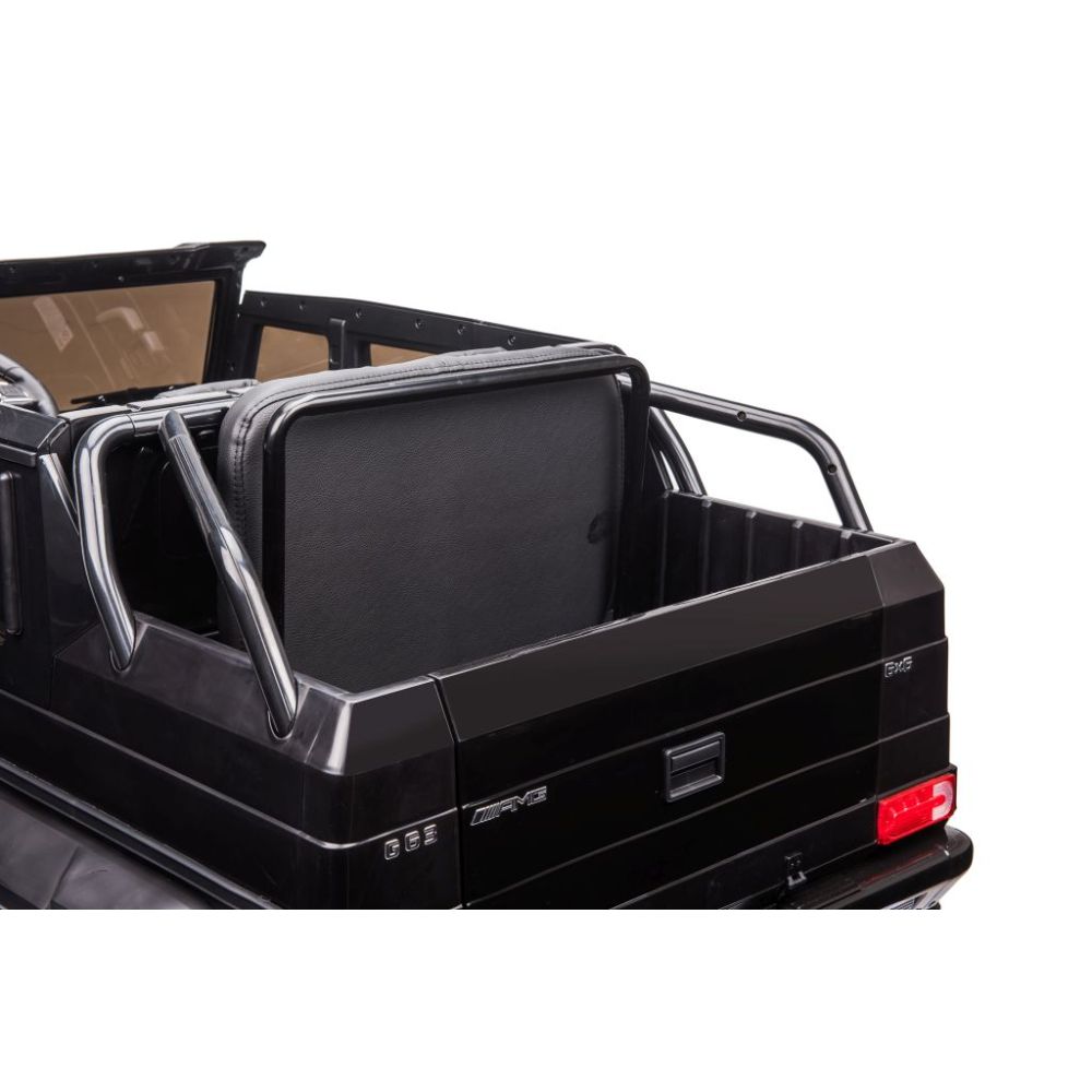 MEGA TRANSPORTO PRIEMONĖ – ORIGINALUS „MERCEDES G63“, 6X6 VARIKLIS, MINKŠTI RATAI, MINKŠTA SĖDYNĖ, SĖDYNĖ TĖVUI, 12 V 14 AH/ABL-