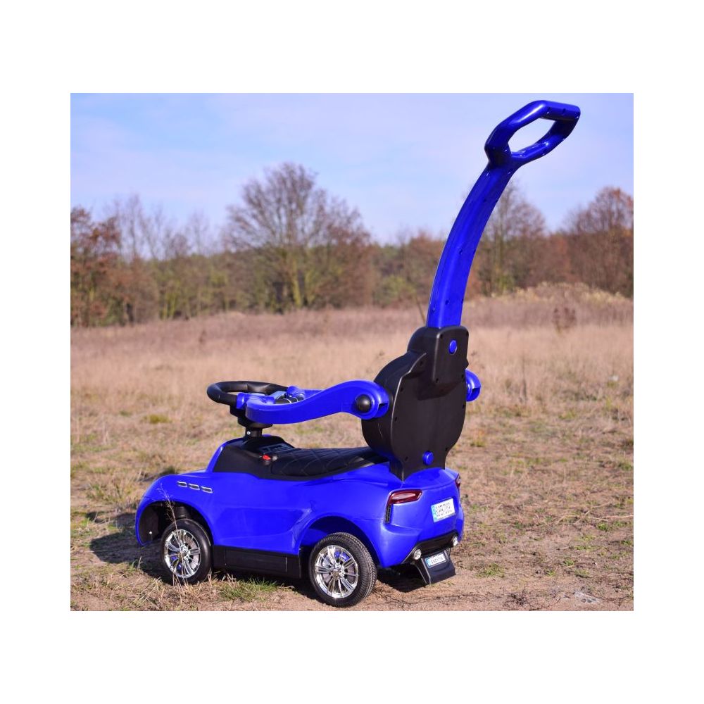 AKUMULIATORINIS VAIKŲ AUTOMOBILIS, STUMIKLIS, STUMIKLIS SU ATSTUMIMO FUNKCIJA, MINKŠTI RATAI, MINKŠTA SĖDYNĖ „5 V 1“ /SXZ1738
