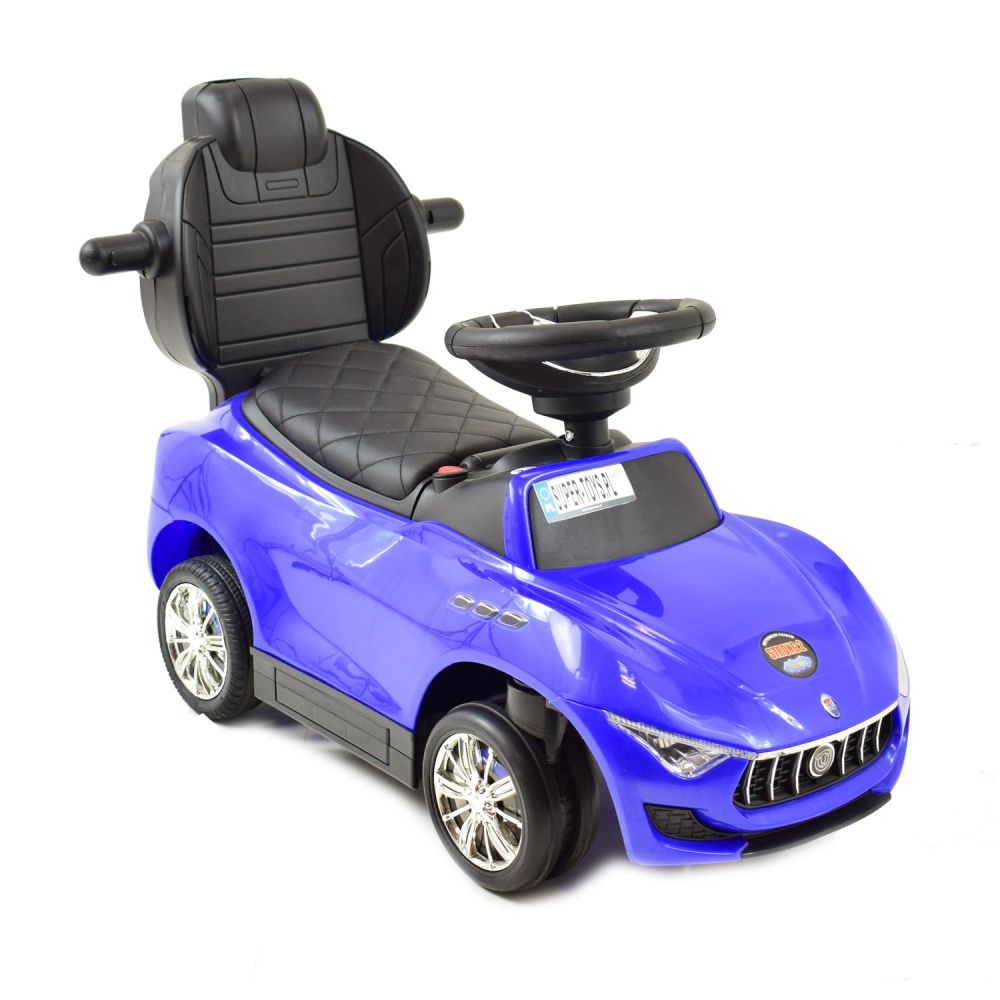 AKUMULIATORINIS VAIKŲ AUTOMOBILIS, STUMIKLIS, STUMIKLIS SU ATSTUMIMO FUNKCIJA, MINKŠTI RATAI, MINKŠTA SĖDYNĖ „5 V 1“ /SXZ1738