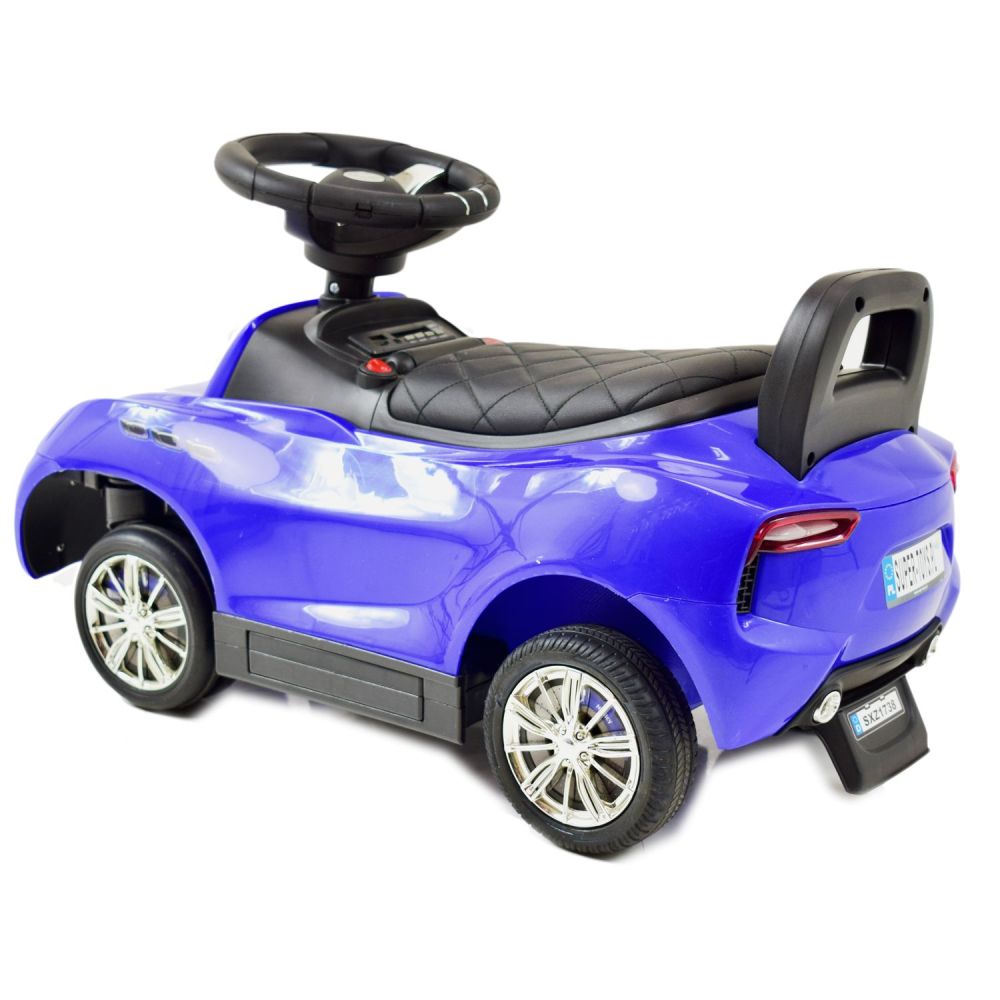 AKUMULIATORINIS VAIKŲ AUTOMOBILIS, STUMIKLIS, STUMIKLIS SU ATSTUMIMO FUNKCIJA, MINKŠTI RATAI, MINKŠTA SĖDYNĖ „5 V 1“ /SXZ1738