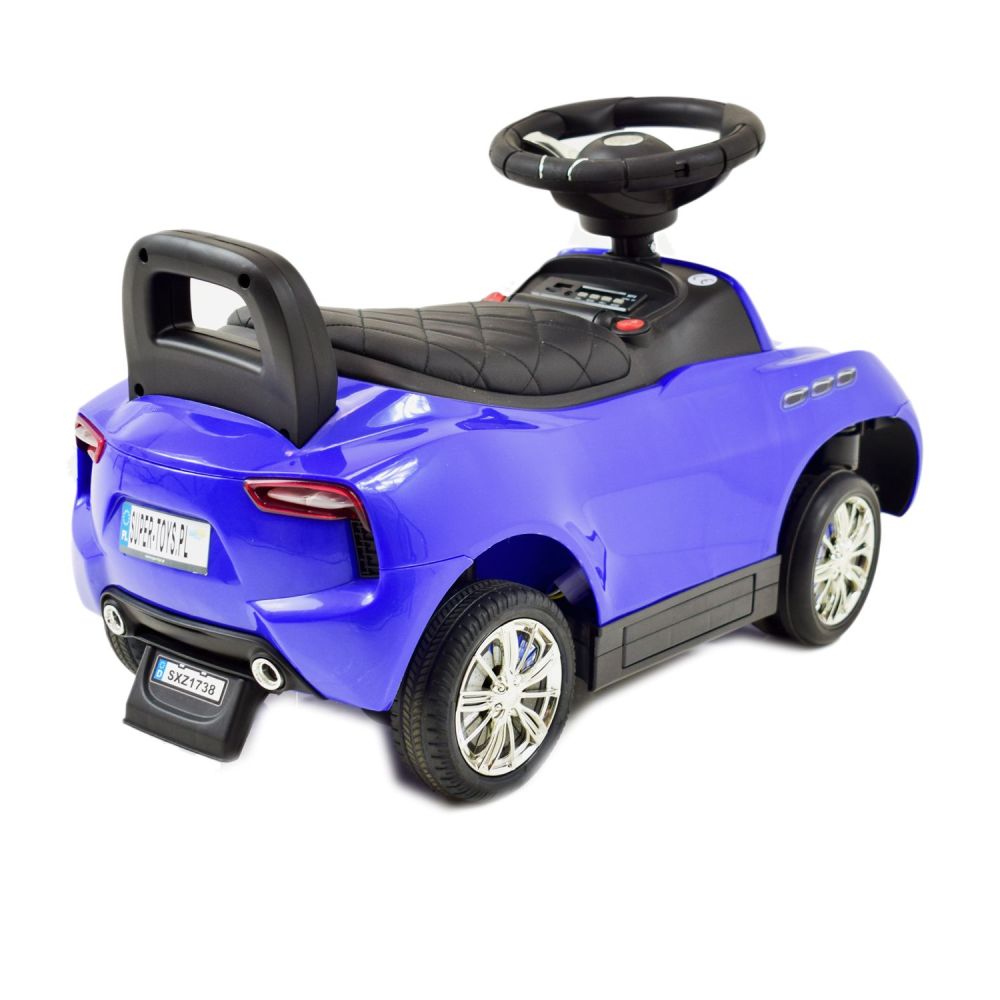 AKUMULIATORINIS VAIKŲ AUTOMOBILIS, STUMIKLIS, STUMIKLIS SU ATSTUMIMO FUNKCIJA, MINKŠTI RATAI, MINKŠTA SĖDYNĖ „5 V 1“ /SXZ1738