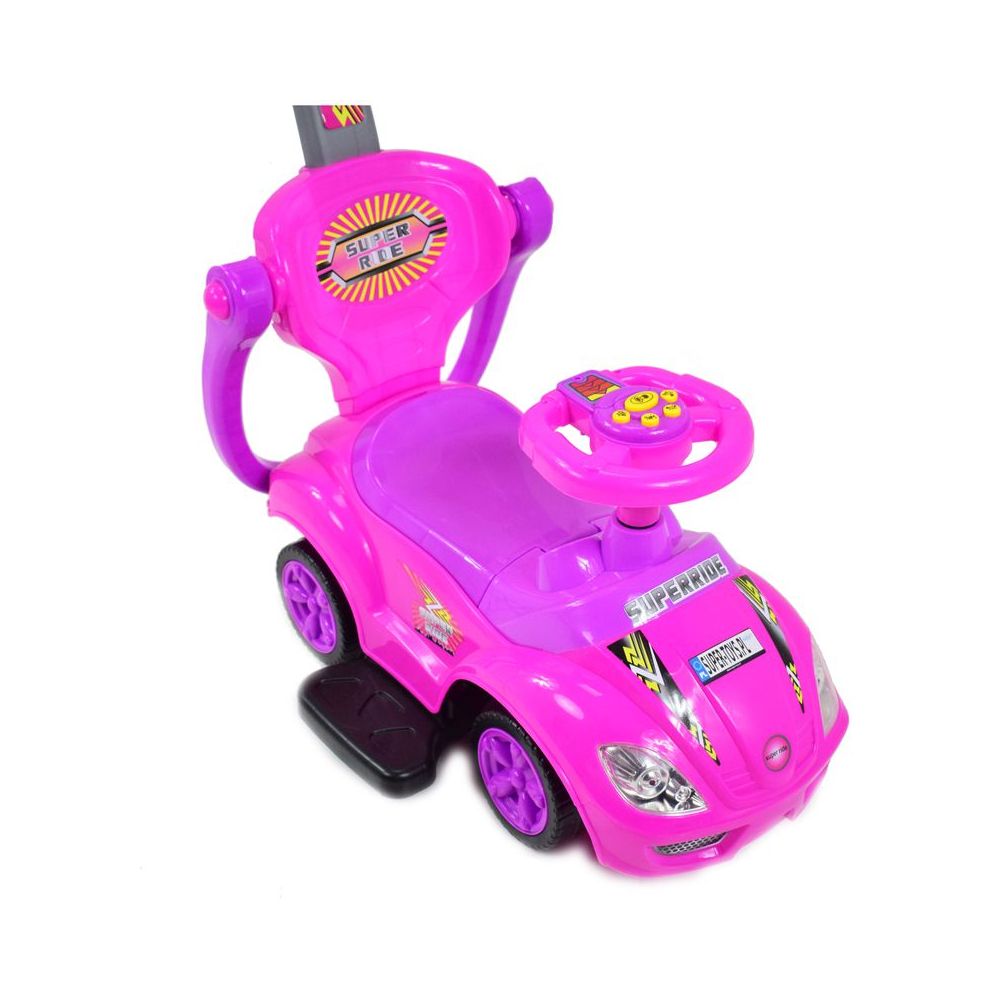 JEŹDZIK, ODPYCHACZ Z DŹWIĘKAMI MEGA CAR 6W 1 Z DASZKIEM/TC202