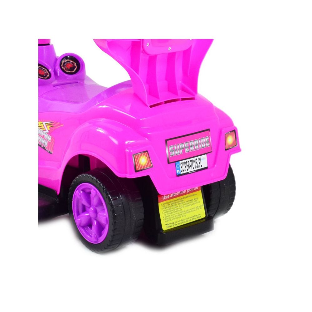 JEŹDZIK, ODPYCHACZ Z DŹWIĘKAMI MEGA CAR 6W 1 Z DASZKIEM/TC202