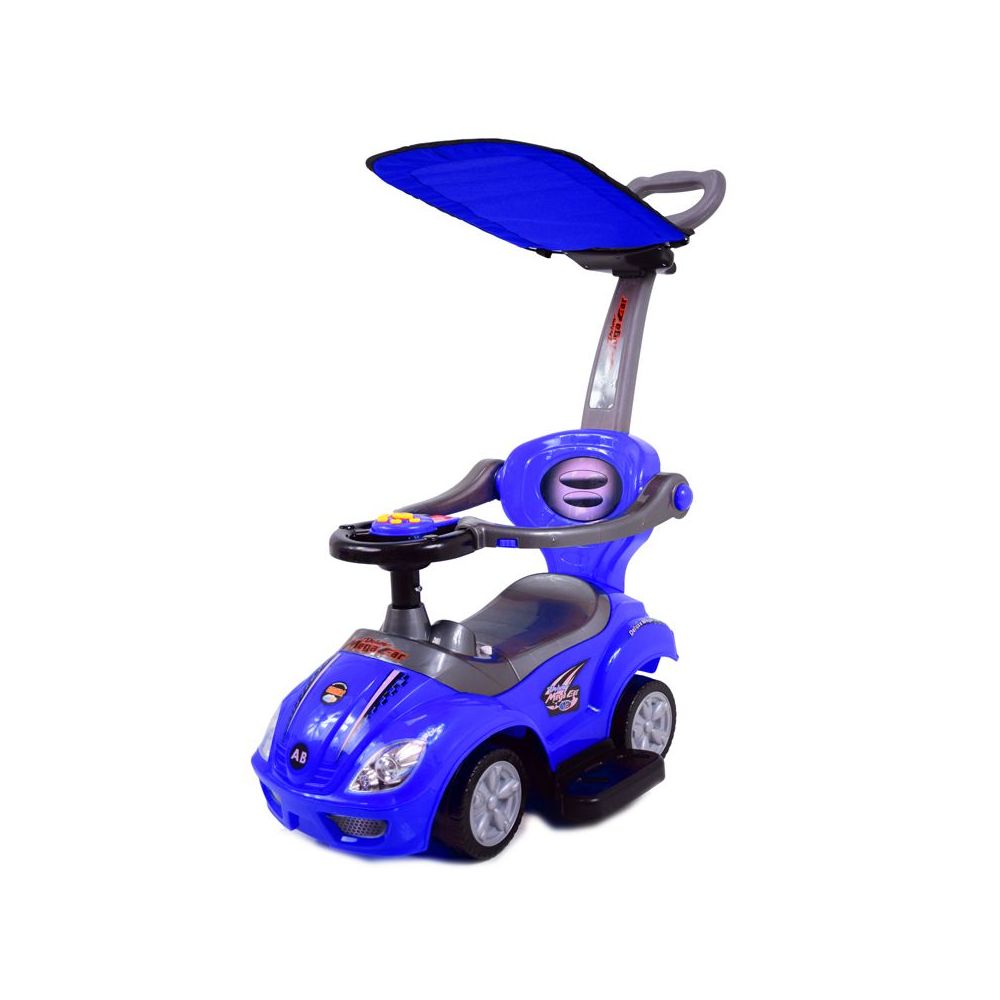 JEŹDZIK, ODPYCHACZ Z DŹWIĘKAMI MEGA CAR 6W 1 Z DASZKIEM/TC202