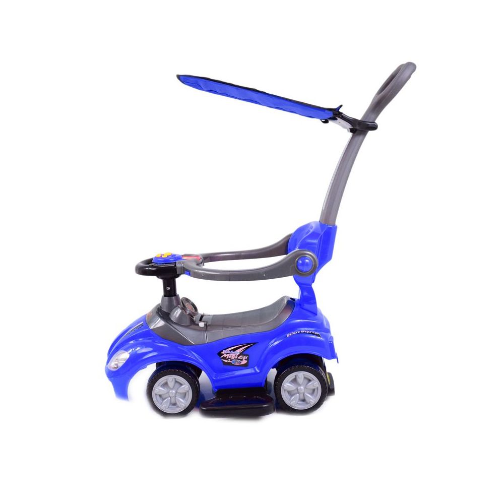 JEŹDZIK, ODPYCHACZ Z DŹWIĘKAMI MEGA CAR 6W 1 Z DASZKIEM/TC202